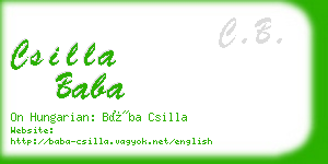 csilla baba business card